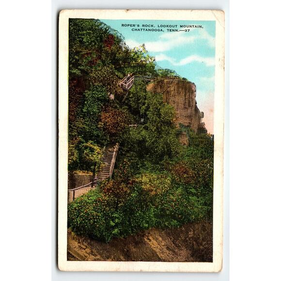 Vintage Roper's Rock Lookout Mountain Chattanooga Tennessee Postcard 1933 - Picture 1 of 2